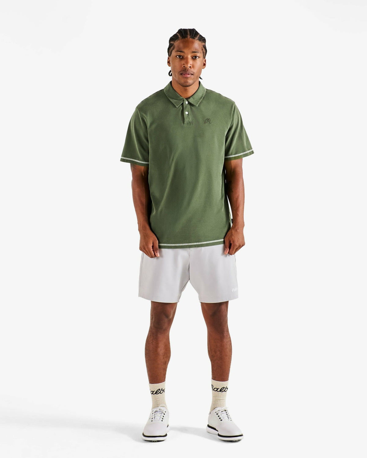 Malbon Fairway Overdyed Polo - Rifle Green