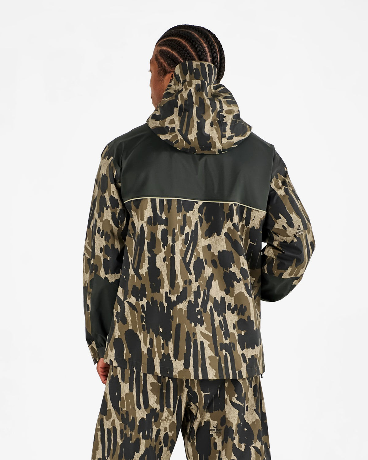 Malbon Tour Divot Camo Rain Jacket - Bark Camo