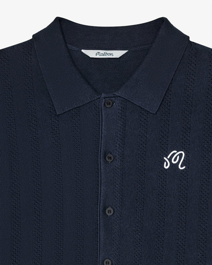 Malbon Crosscut Polo - Blueberry