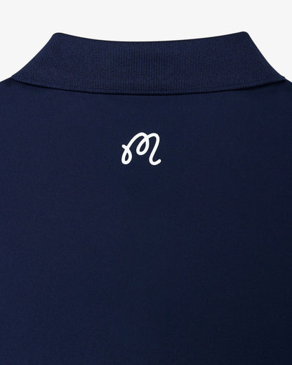 Malbon Block Placket Polo - Navy