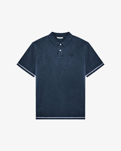 Malbon Fairway Overdyed Polo - Blueberry