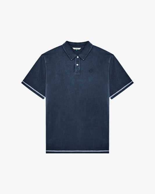 Malbon Fairway Overdyed Polo - Blueberry