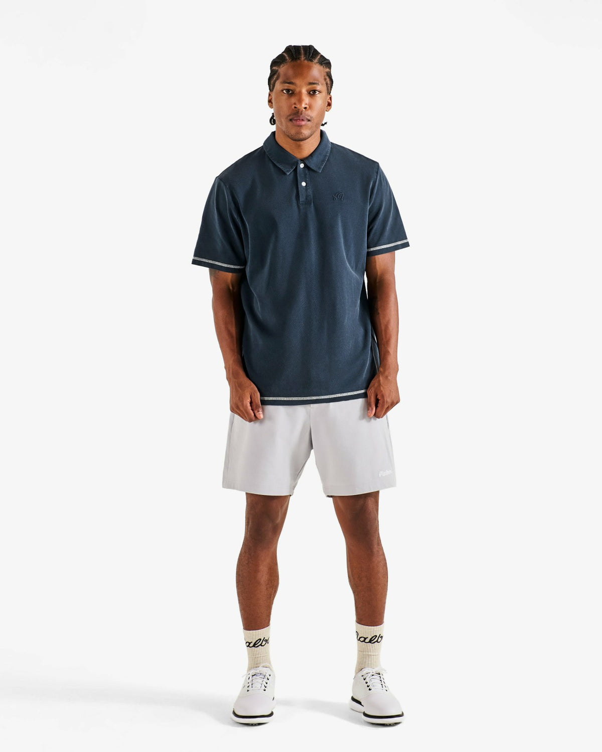 Malbon Fairway Overdyed Polo - Blueberry