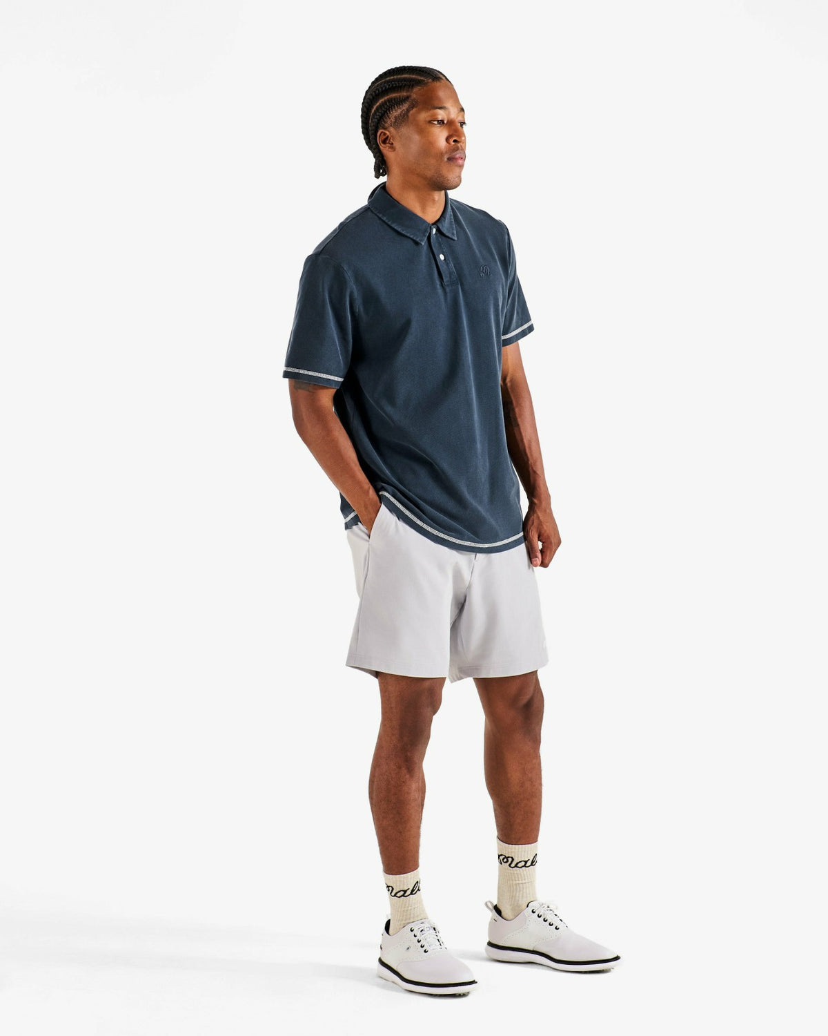 Malbon Fairway Overdyed Polo - Blueberry
