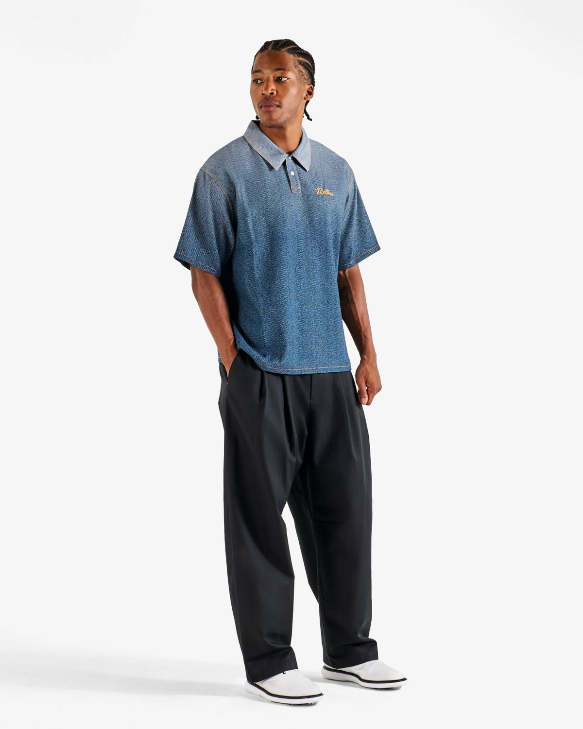 Malbon Ironfade Polo - Dusty Navy