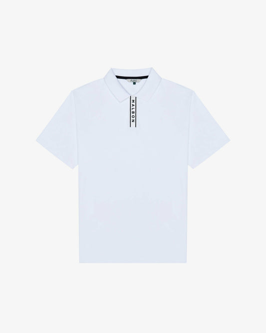 Malbon Block Placket Polo - White
