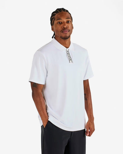 Malbon Block Placket Polo - White