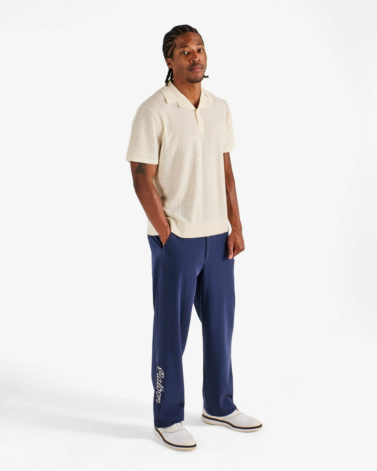 Malbon Resort Crochet Polo - Ivory