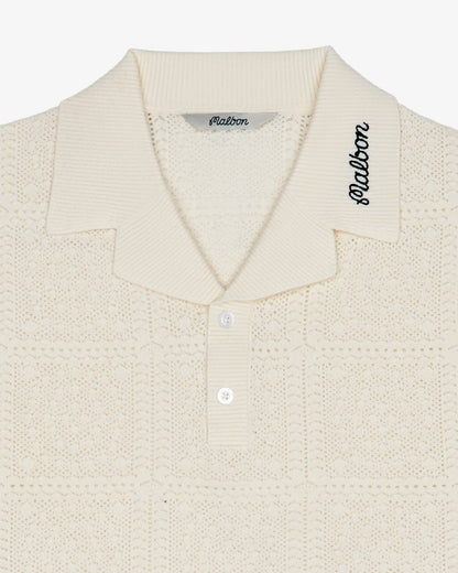Malbon Resort Crochet Polo - Ivory