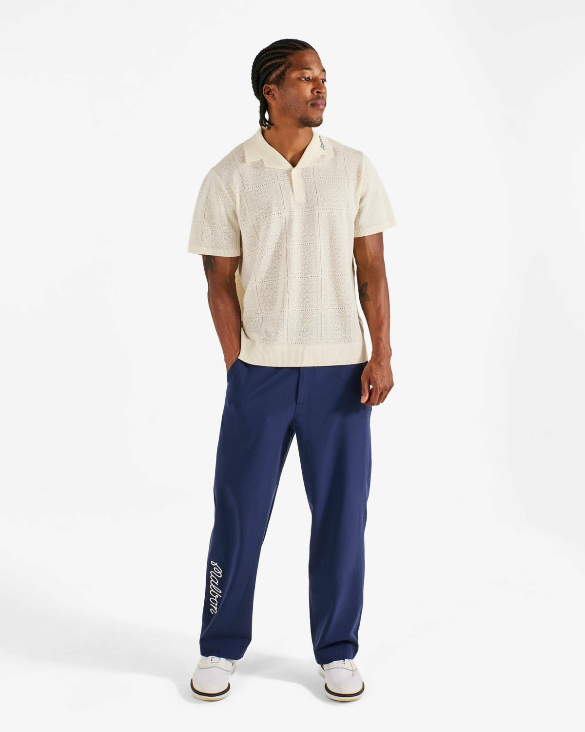 Malbon Resort Crochet Polo - Ivory