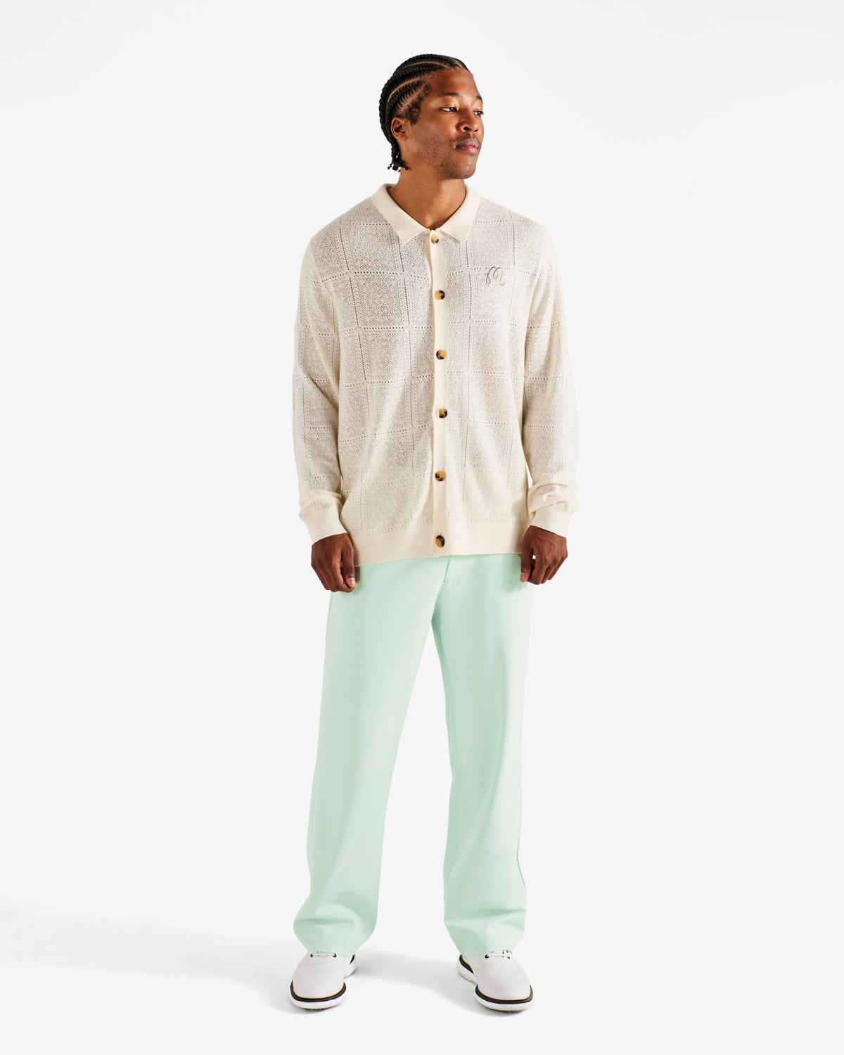 Malbon Resort Crochet Cardigan - Whisper White