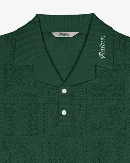 Malbon Resort Crochet Polo - Green