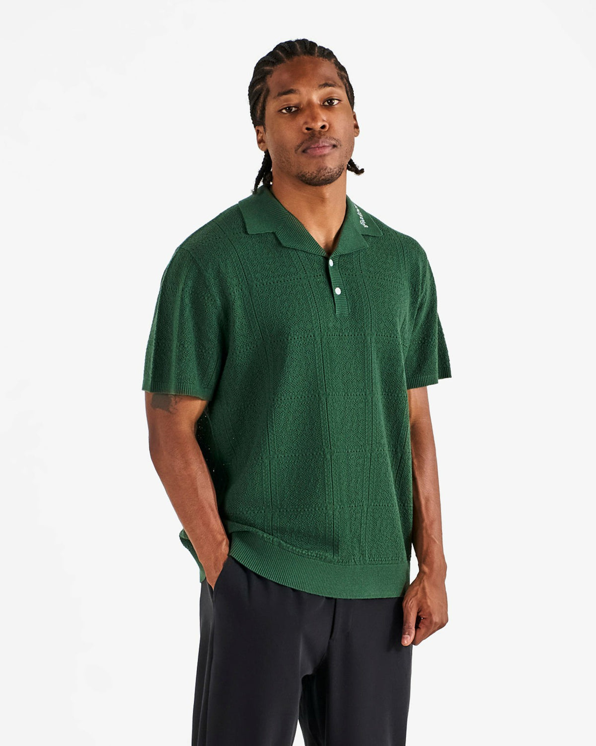 Malbon Resort Crochet Polo - Green