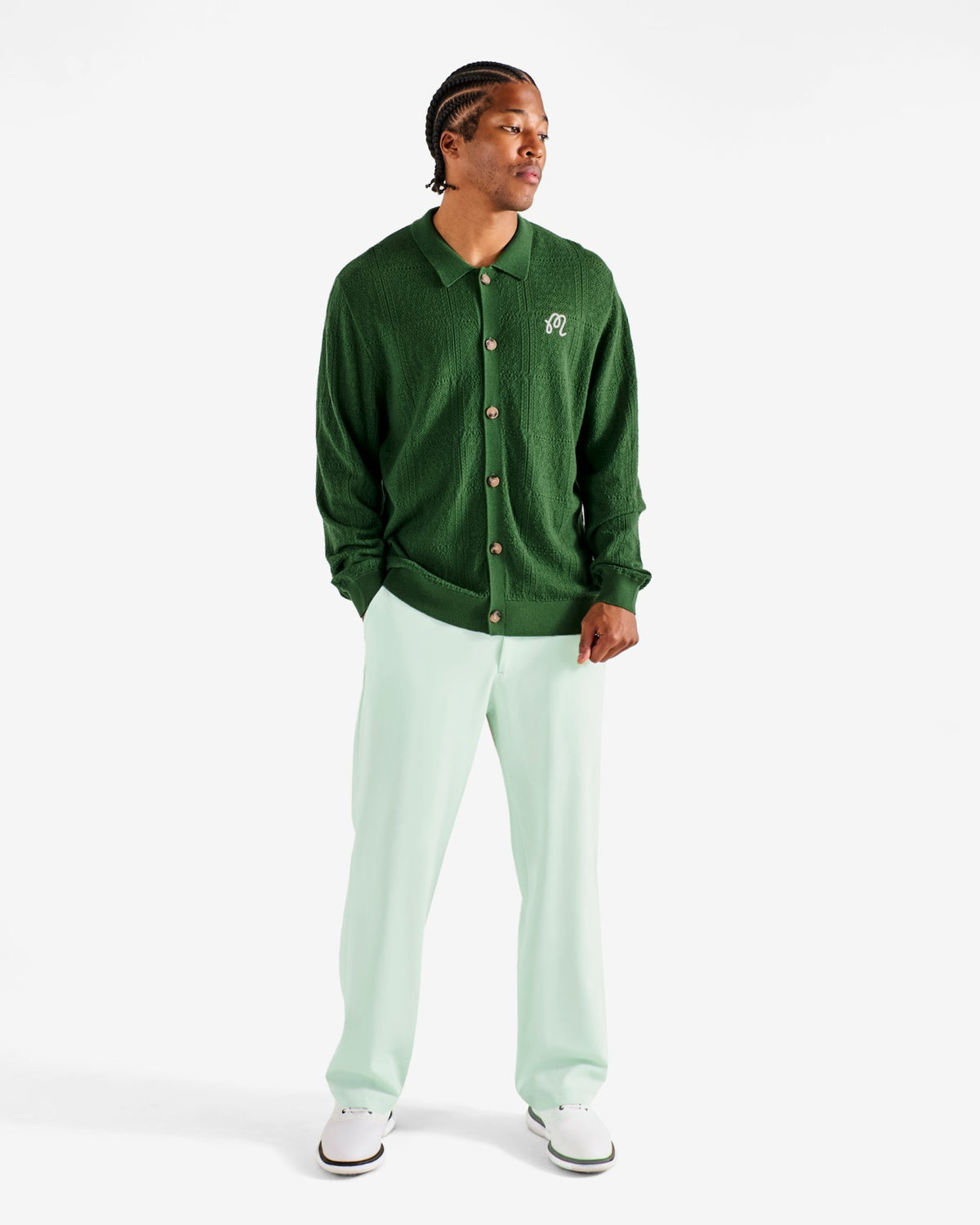 Malbon Resort Crochet Cardigan - Garden Green