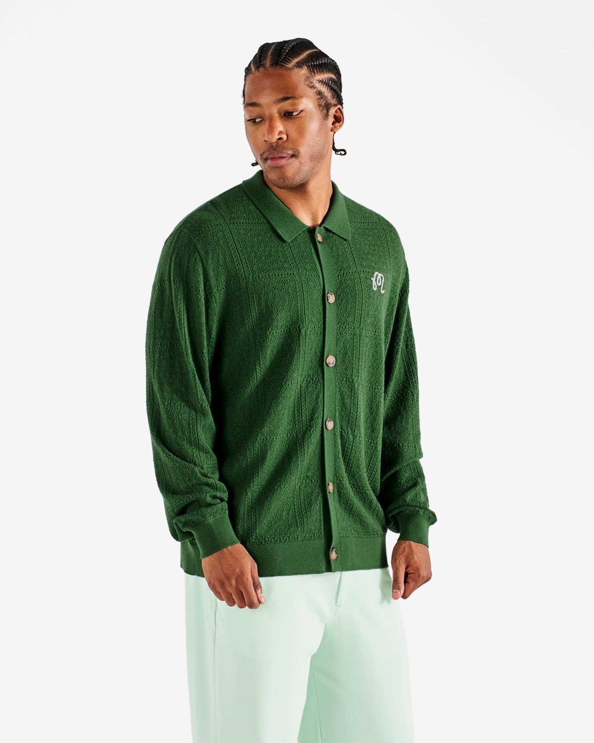 Malbon Resort Crochet Cardigan - Garden Green