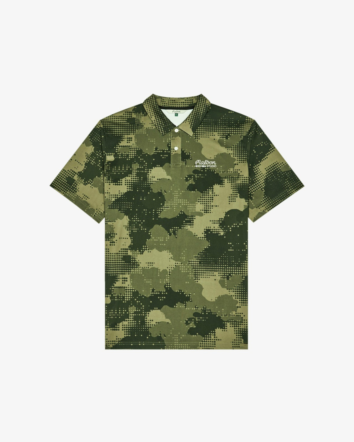 Malbon Arsham Fairway Stealth Polo - Olive Stealth Camo