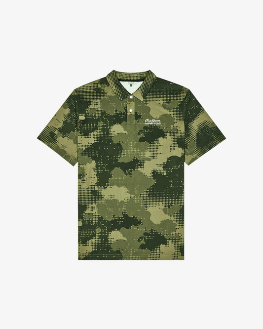 Malbon Arsham Fairway Stealth Polo - Olive Stealth Camo