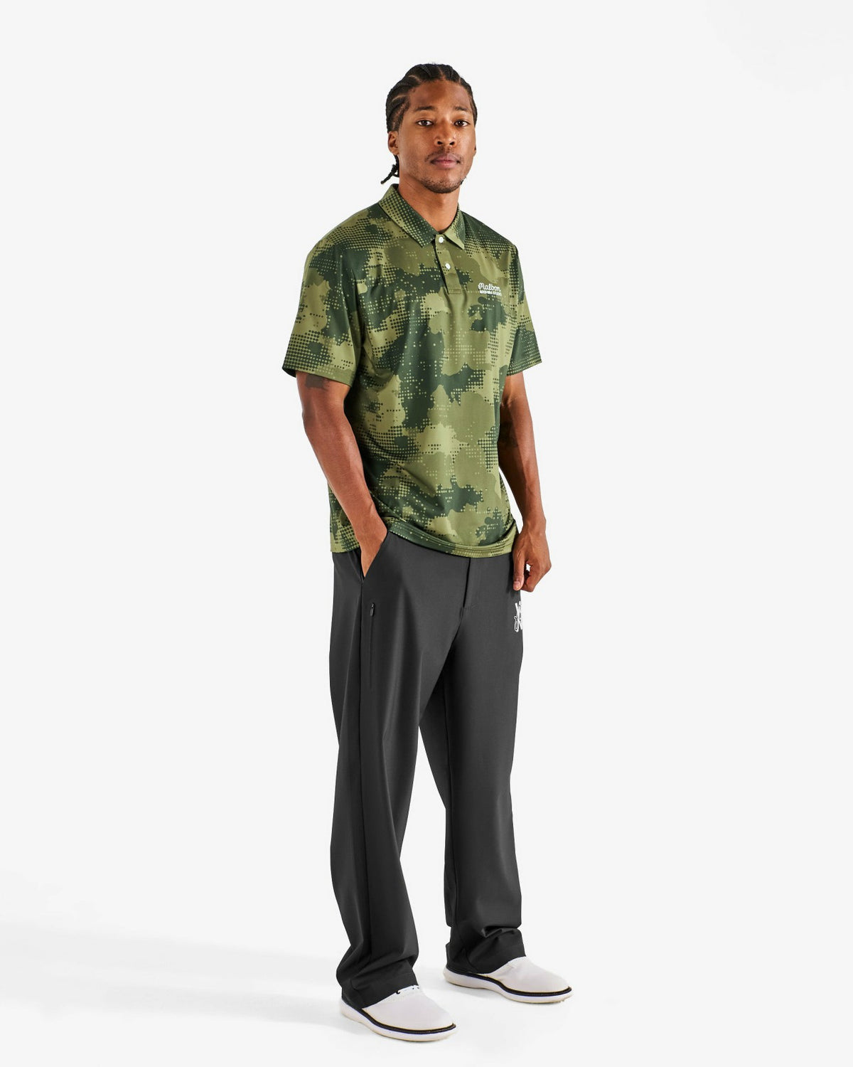 Malbon Arsham Fairway Stealth Polo - Olive Stealth Camo