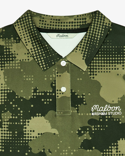 Malbon Arsham Fairway Stealth Polo - Olive Stealth Camo