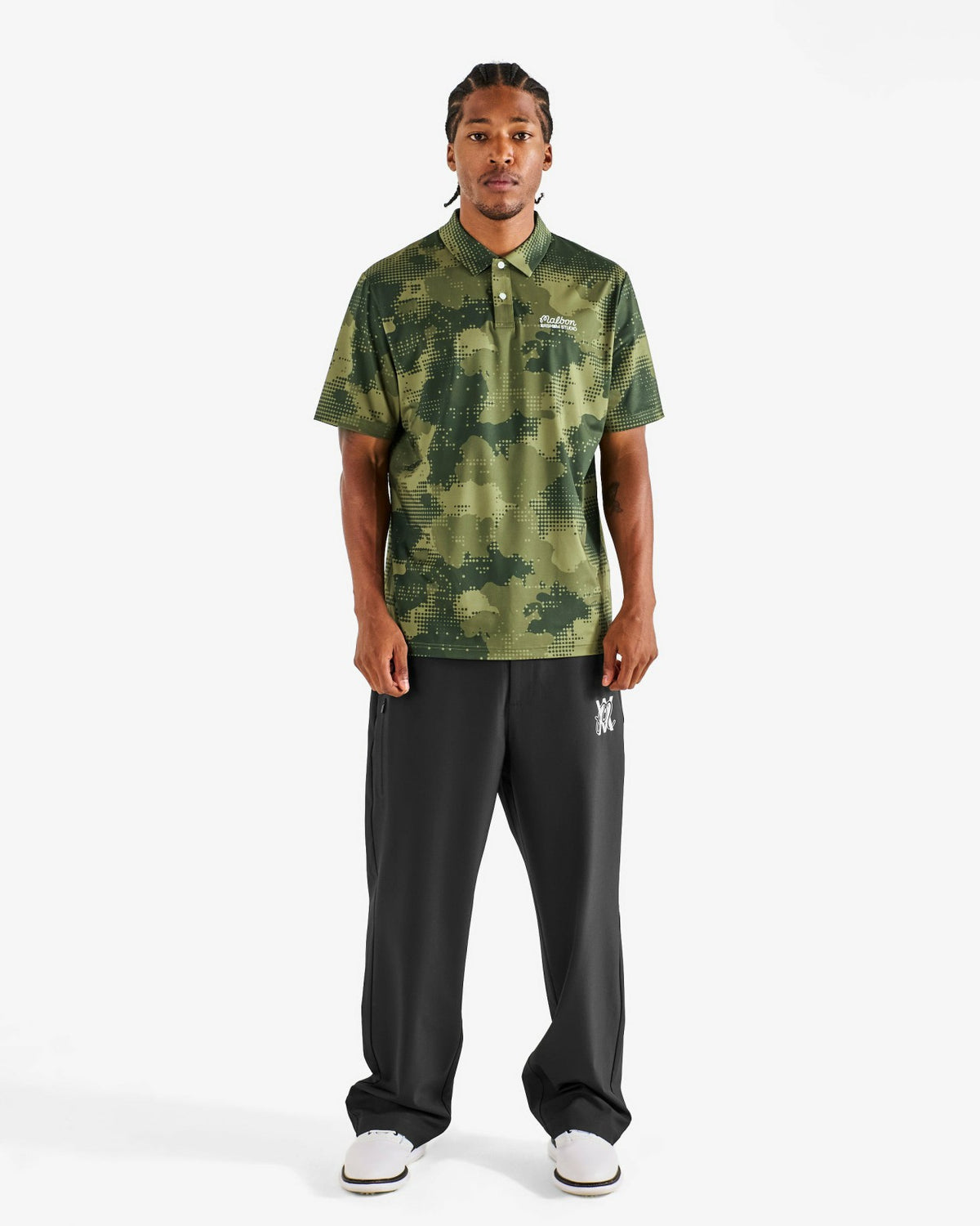 Malbon Arsham Fairway Stealth Polo - Olive Stealth Camo