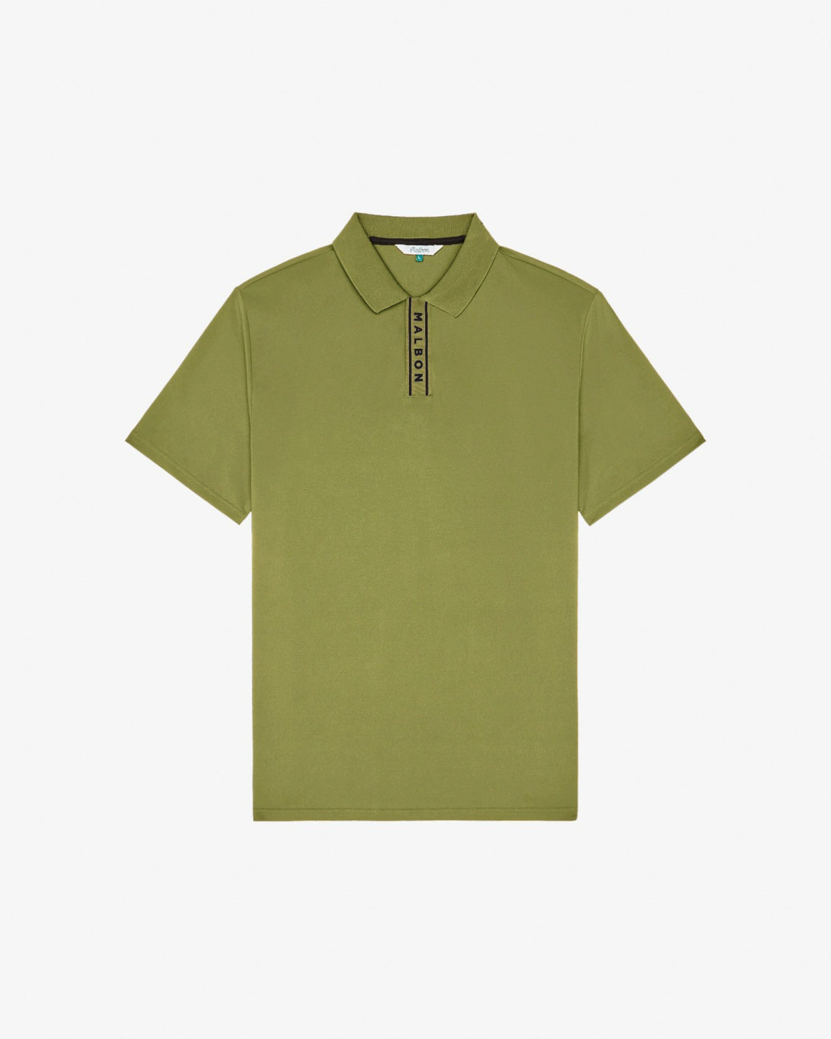 Malbon Block Placket Polo - Military Green
