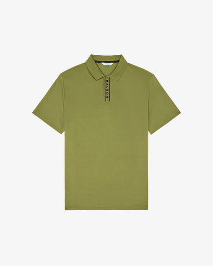 Malbon Block Placket Polo - Military Green