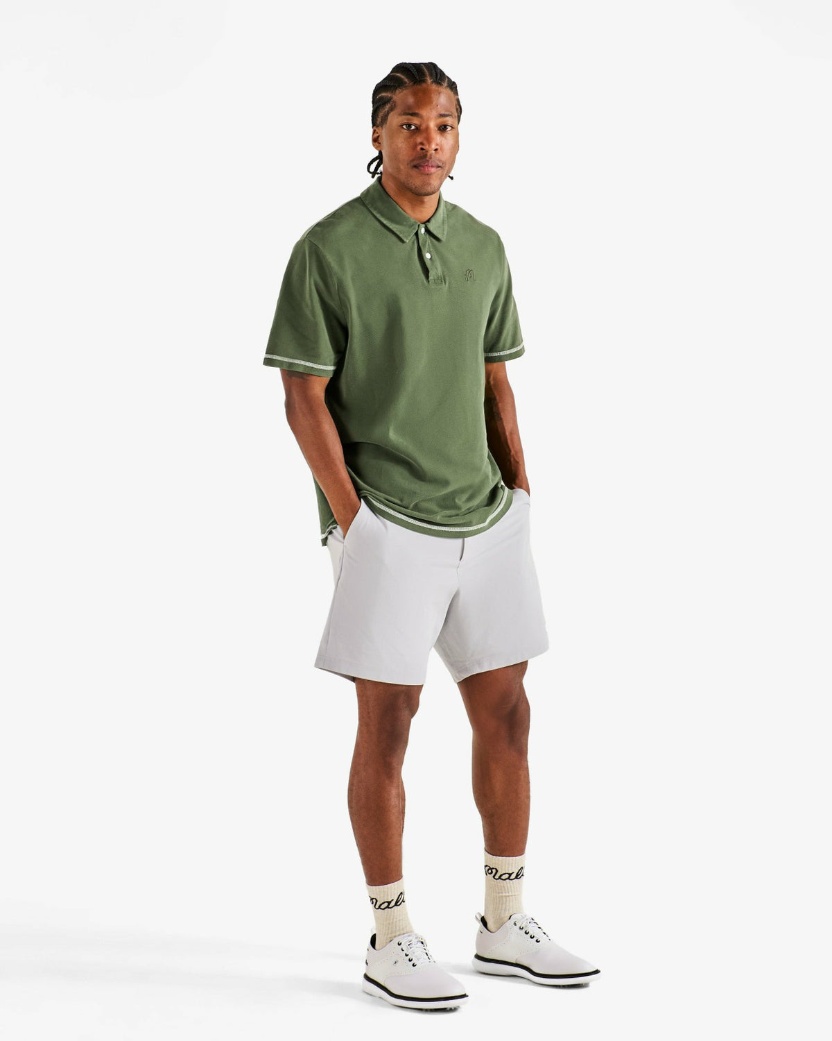 Malbon Fairway Overdyed Polo - Rifle Green