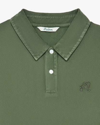 Malbon Fairway Overdyed Polo - Rifle Green