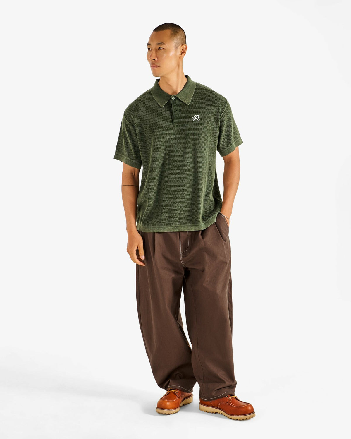 Malbon Brickwork Polo - Rifle Green