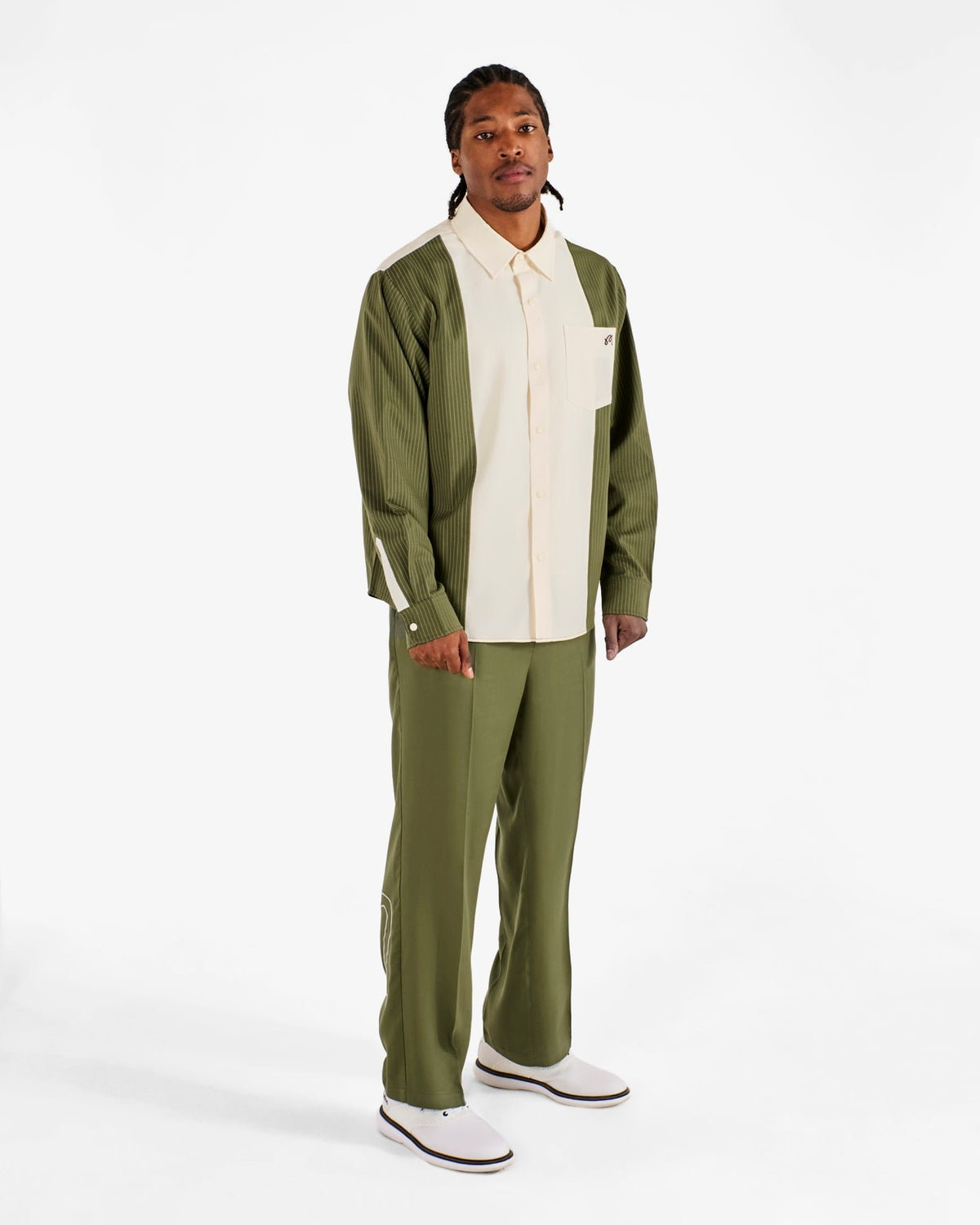 Malbon Montecristo Shirt - Cream / Olivine