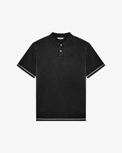 Malbon Fairway Overdyed Polo - Black