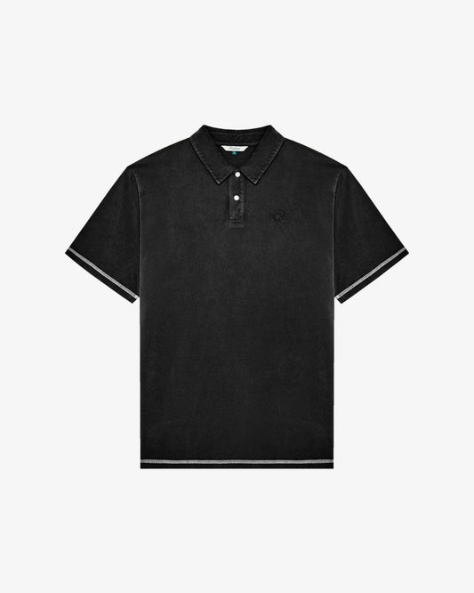Malbon Fairway Overdyed Polo - Black
