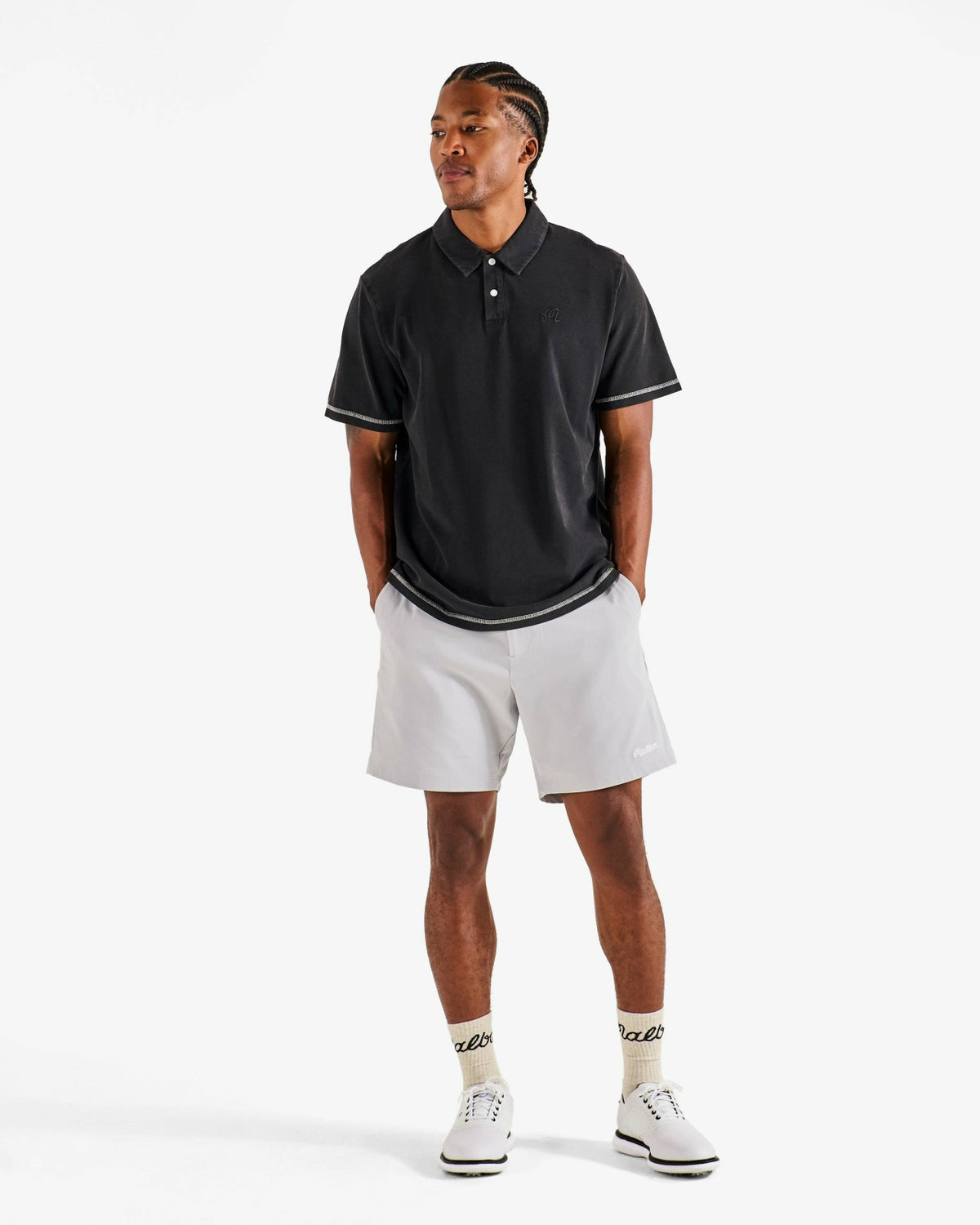 Malbon Fairway Overdyed Polo - Black