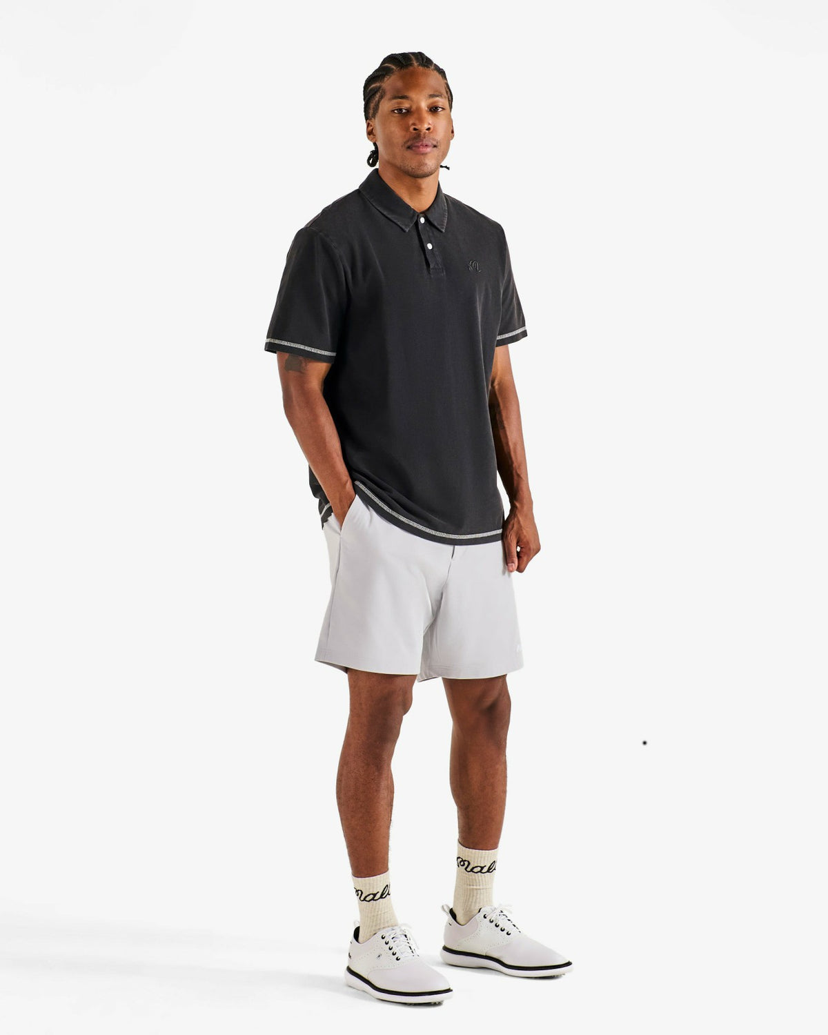Malbon Fairway Overdyed Polo - Black