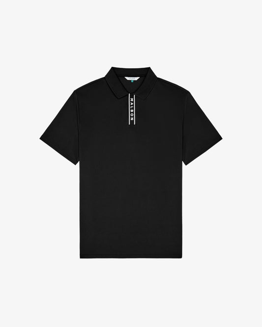 Malbon Block Placket Polo - Black