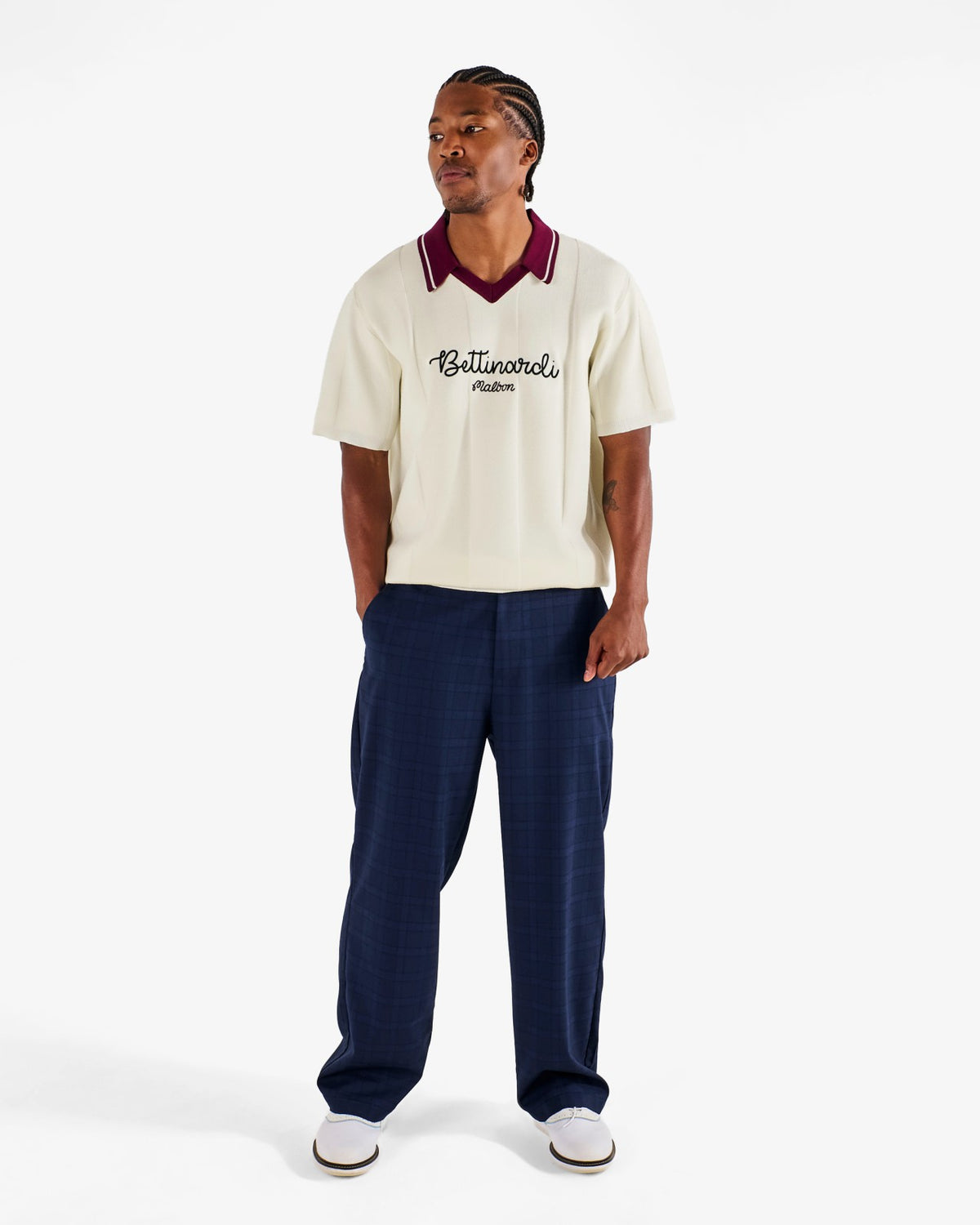 Malbon Bettinardi Knit Polo - Egret