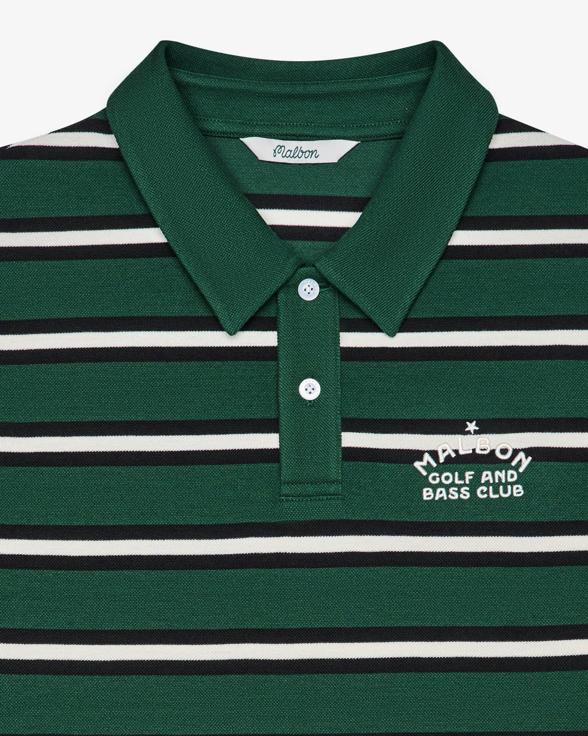 Malbon Fairway Bass Club Polo - Forest Stripe