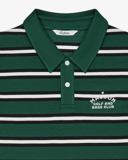 Malbon Fairway Bass Club Polo - Forest Stripe