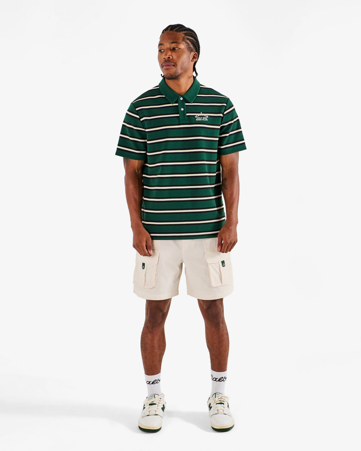Malbon Fairway Bass Club Polo - Forest Stripe