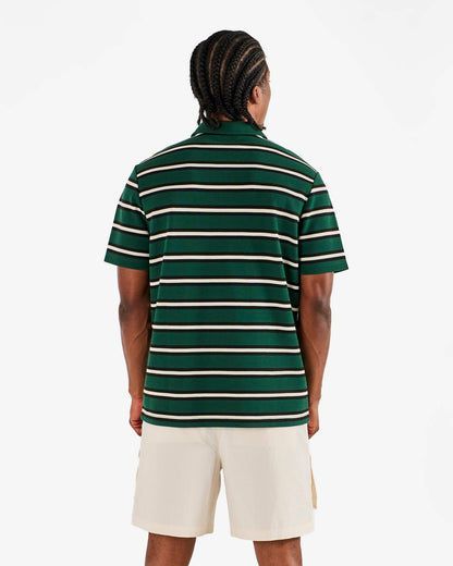 Malbon Fairway Bass Club Polo - Forest Stripe