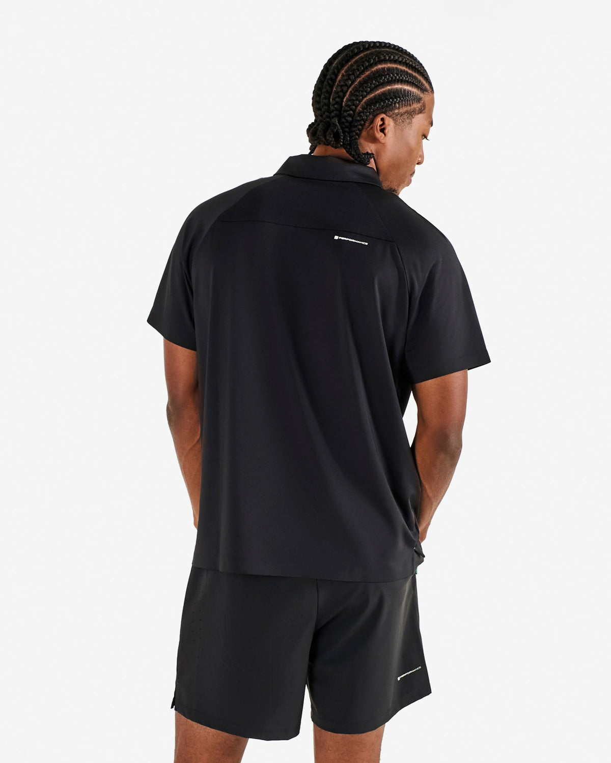 Malbon Performance Zip Raglan Polo - Black