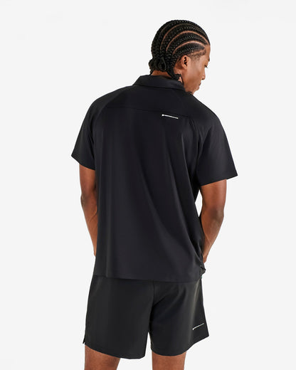 Malbon Performance Zip Raglan Polo - Black