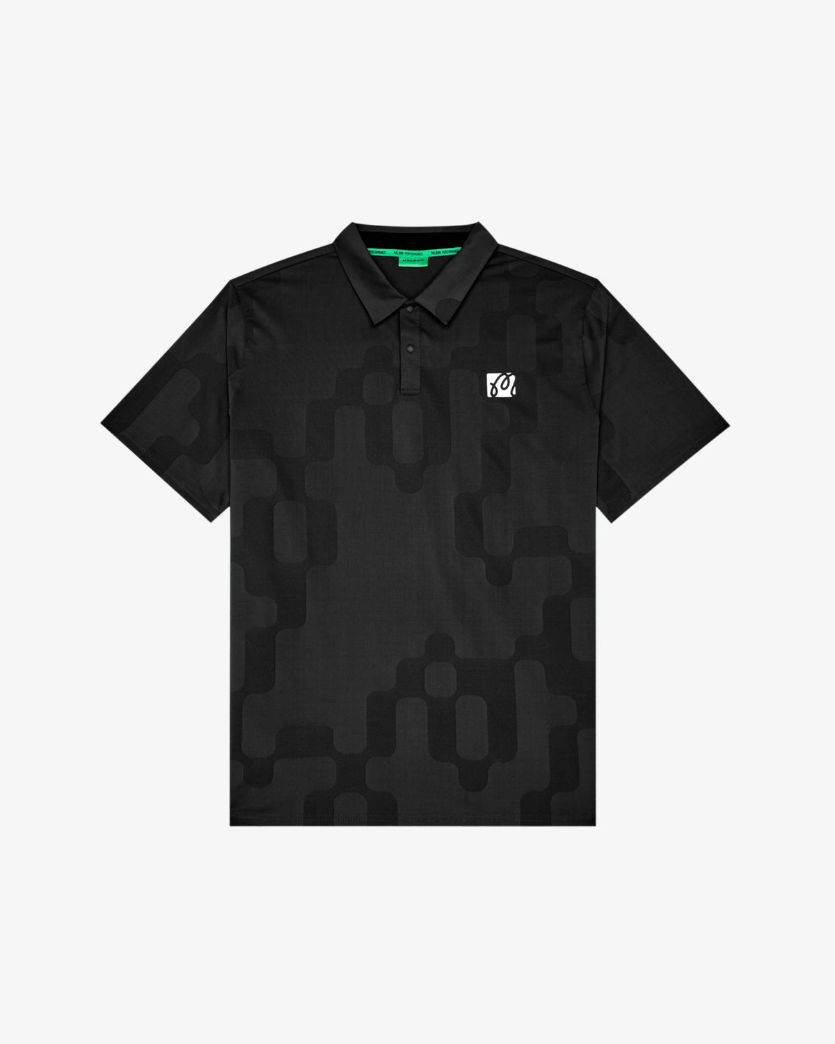 Malbon Performance Mesh Paneled Polo - Black