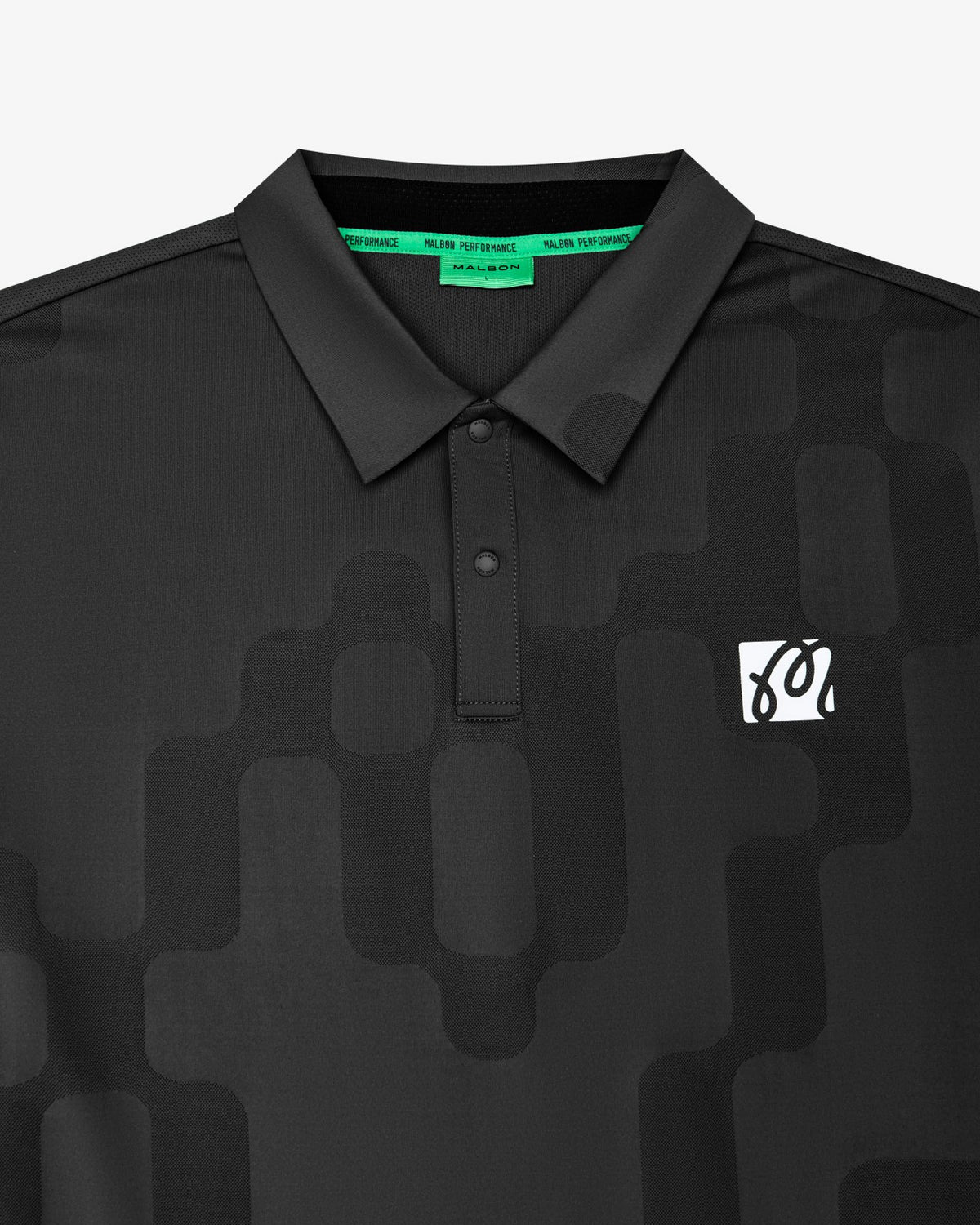 Malbon Performance Mesh Paneled Polo - Black