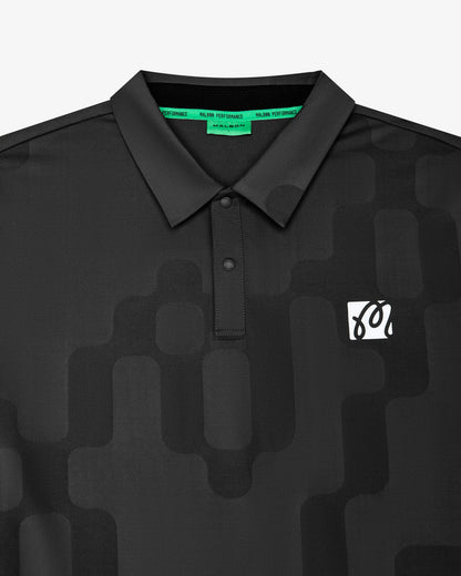 Malbon Performance Mesh Paneled Polo - Black