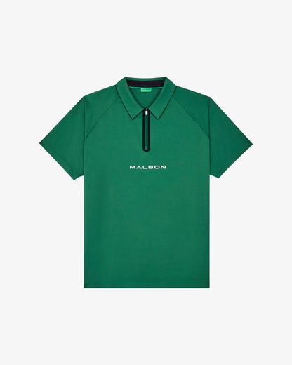 Malbon Performance Zip Raglan Polo - Eden