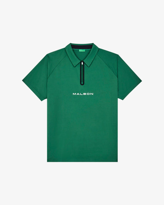 Malbon Performance Zip Raglan Polo - Eden