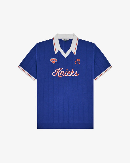 Malbon Knicks Uptown Knit Polo - Blue
