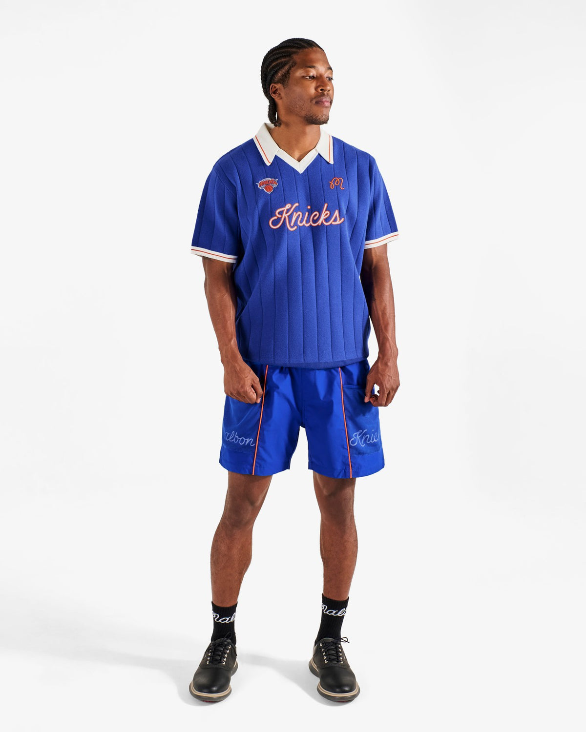 Malbon Knicks Uptown Knit Polo - Blue