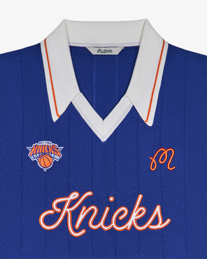 Malbon Knicks Uptown Knit Polo - Blue